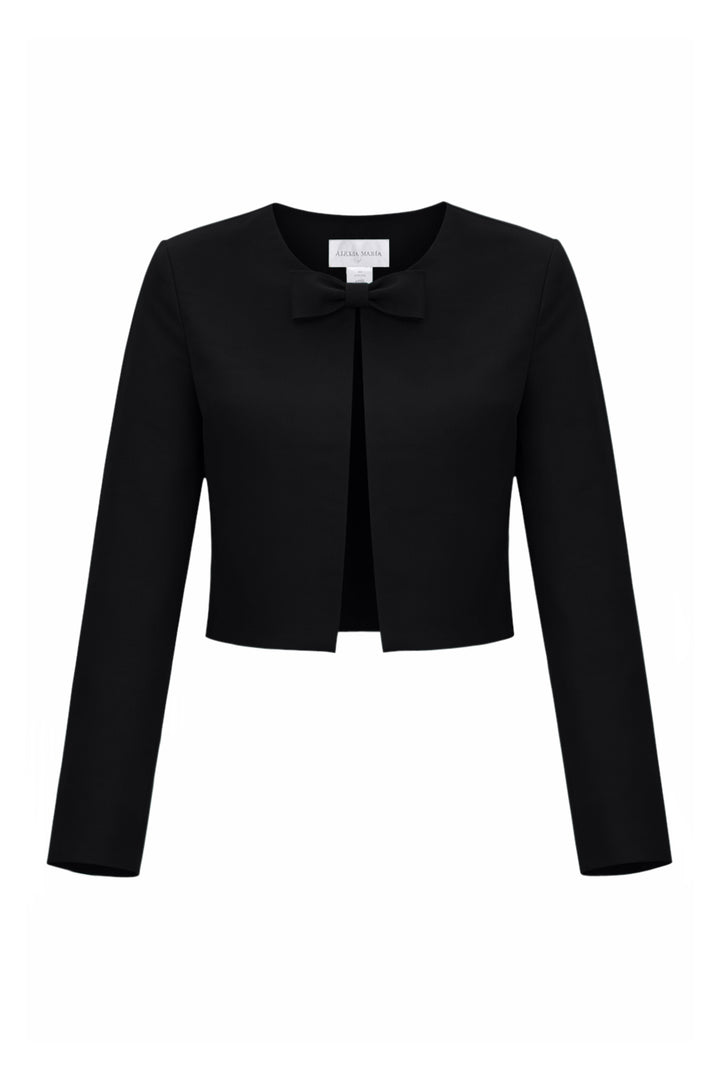 Emilie Silk Faille Bow Jacket