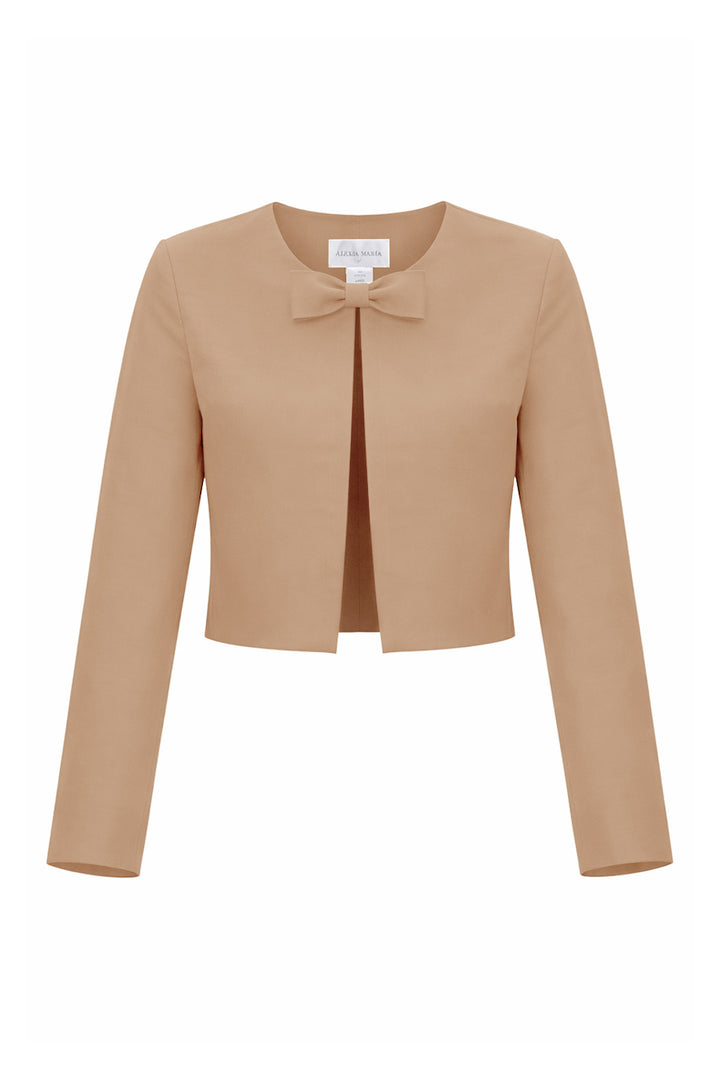 Emilie Silk Faille Bow Jacket