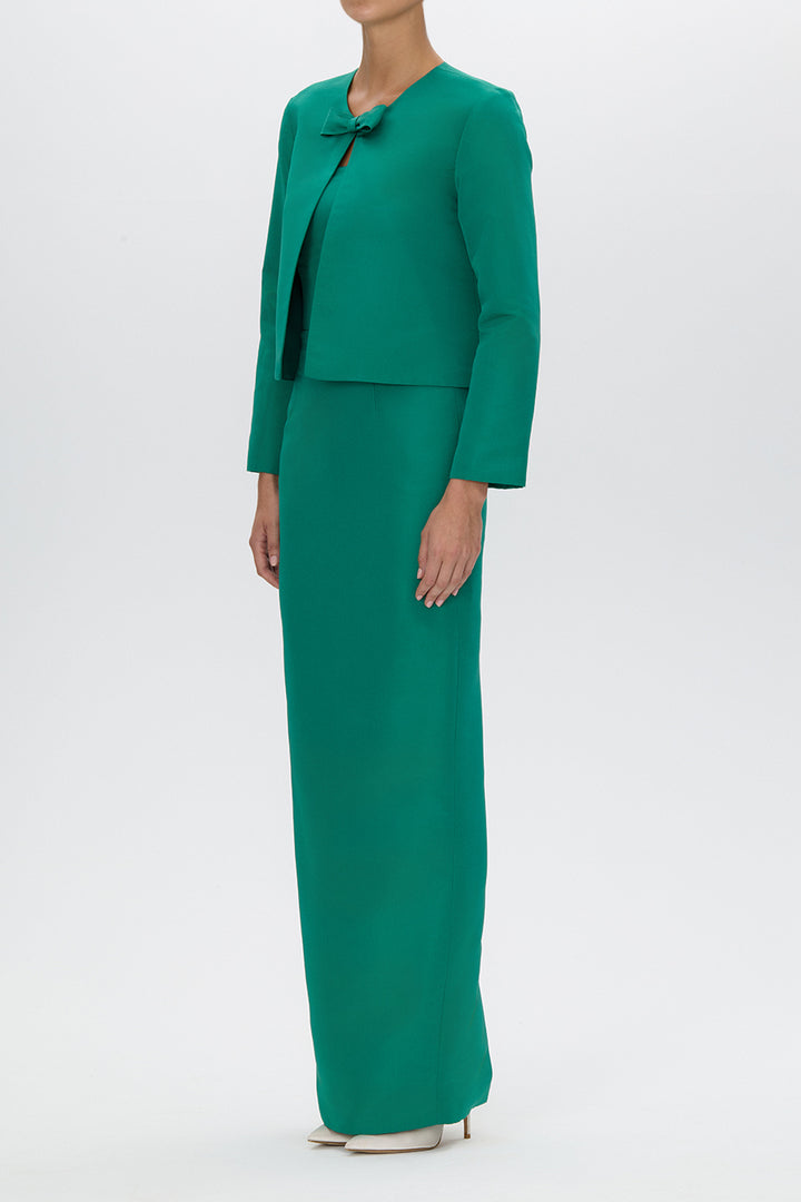 Emilie Silk Faille Bow Jacket