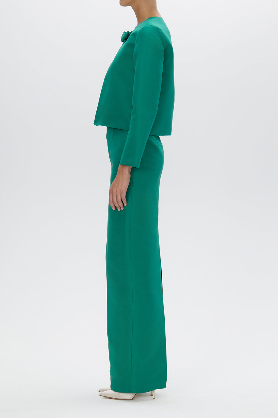 Emilie Silk Faille Bow Jacket