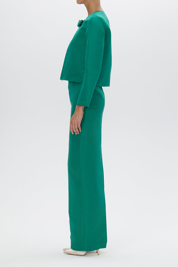 Emilie Silk Faille Bow Jacket