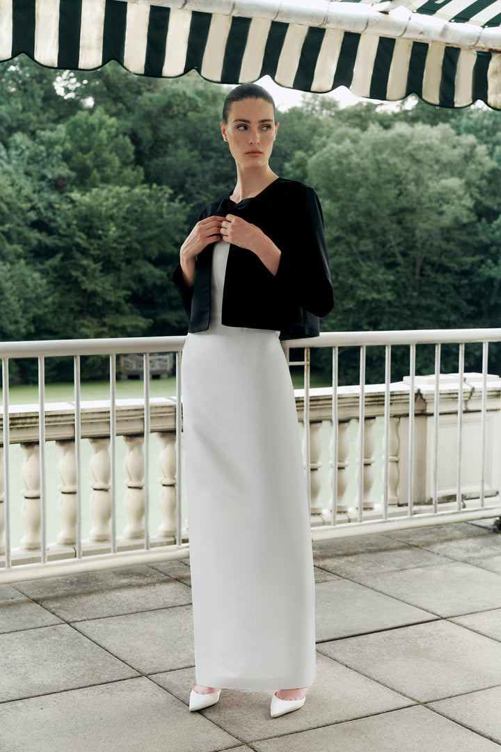 Emilie Silk Faille Bow Jacket