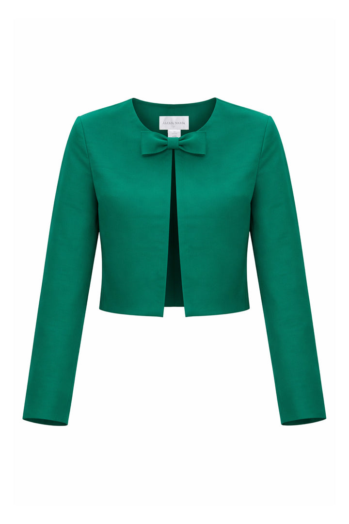 Emilie Silk Faille Bow Jacket