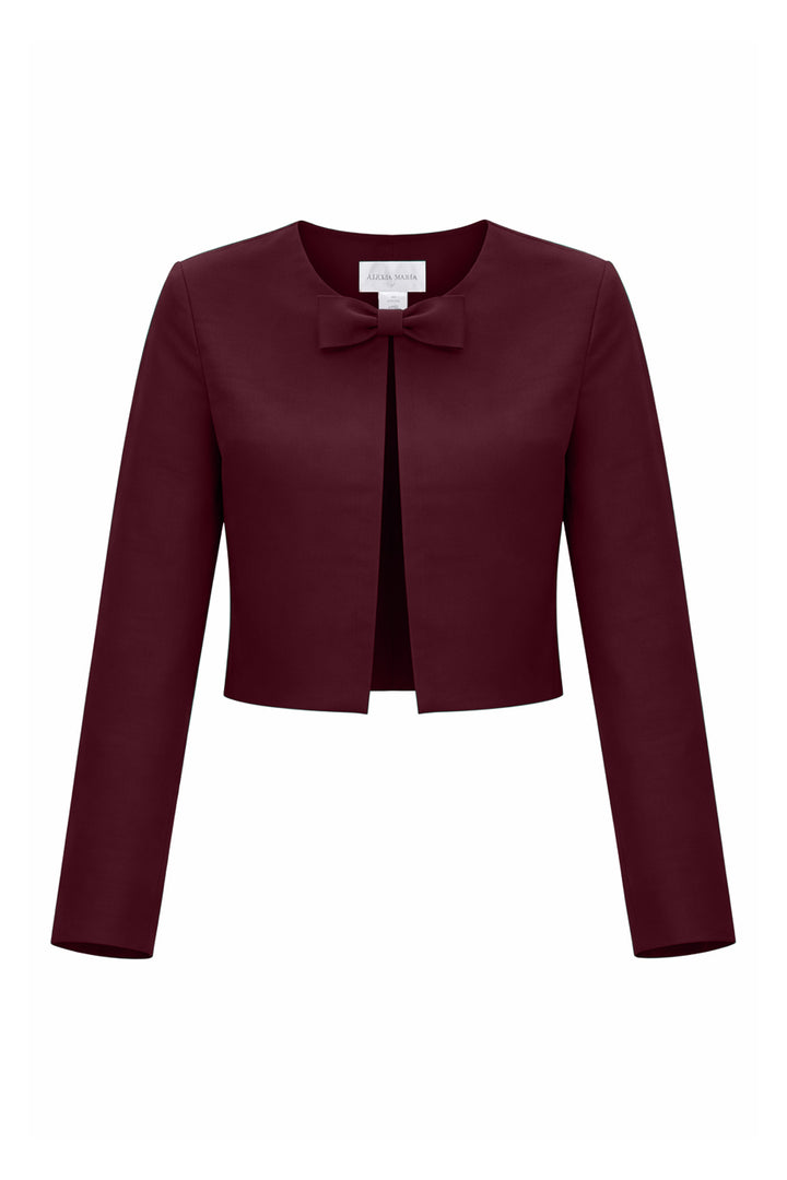 Emilie Silk Faille Bow Jacket