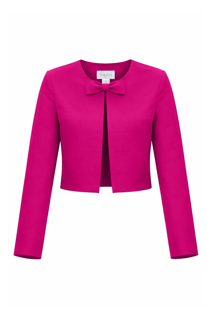 Emilie Silk Faille Bow Jacket