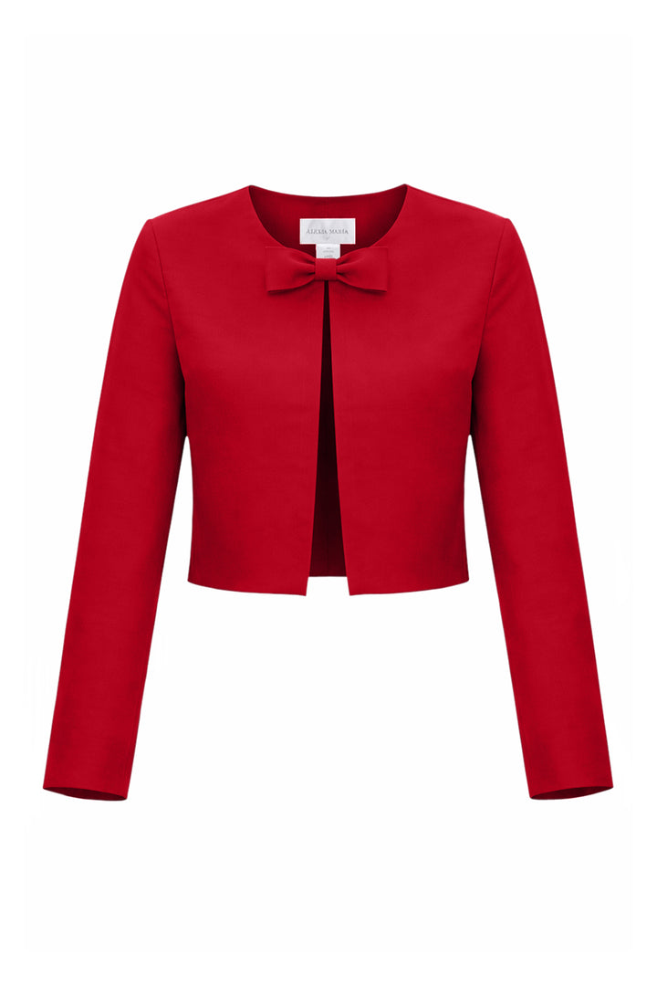 Emilie Silk Faille Bow Jacket