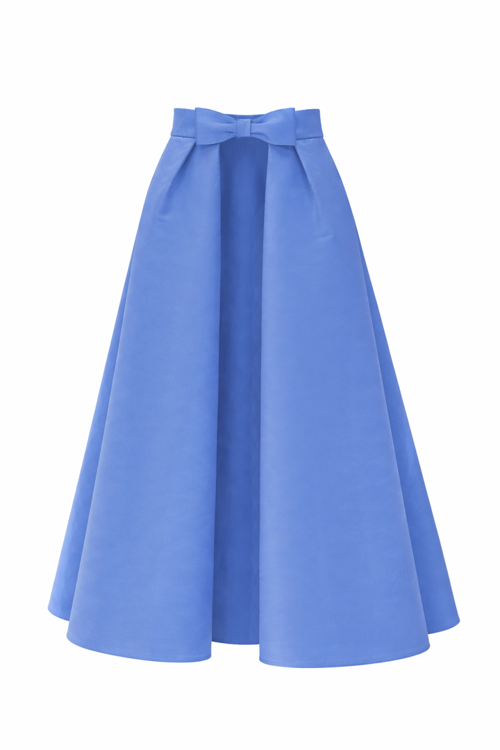 Silk Faille Mid-Length Bow Convertible Skirt