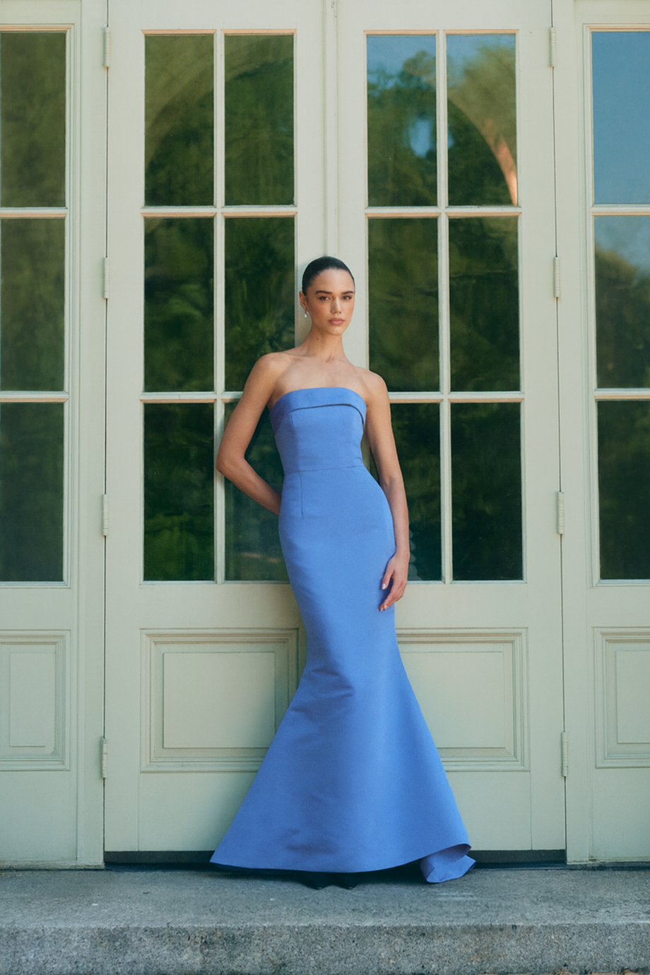 Evelyn Silk Faille Mermaid Gown Silk Faille Champagne / 12