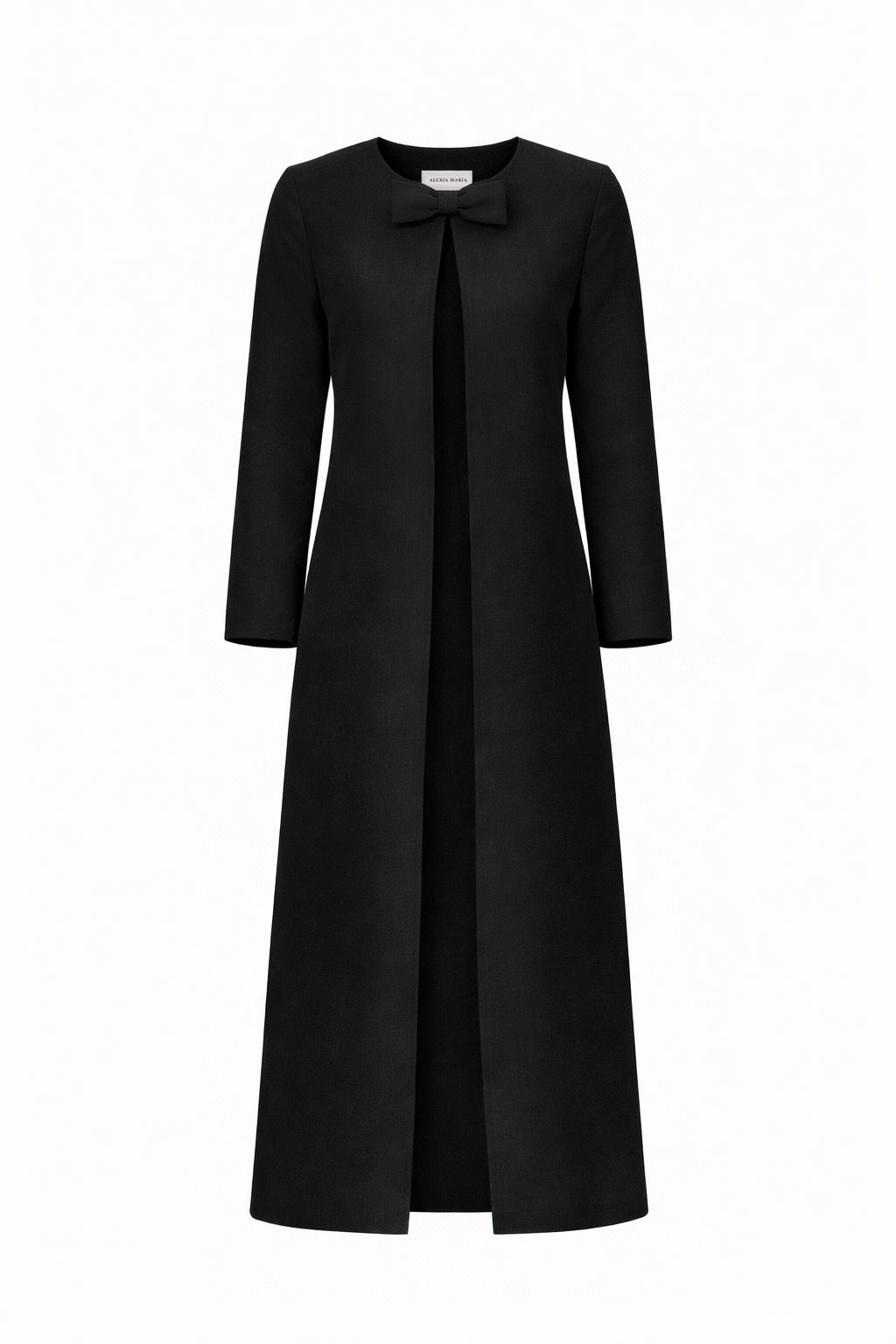 Jackie Silk Faille Bow Mid-Length Coat