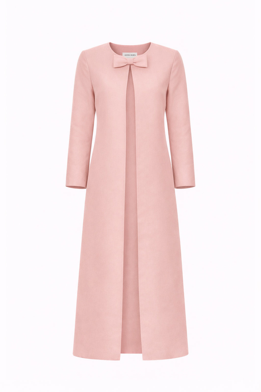 Jackie Silk Faille Bow Mid-Length Coat