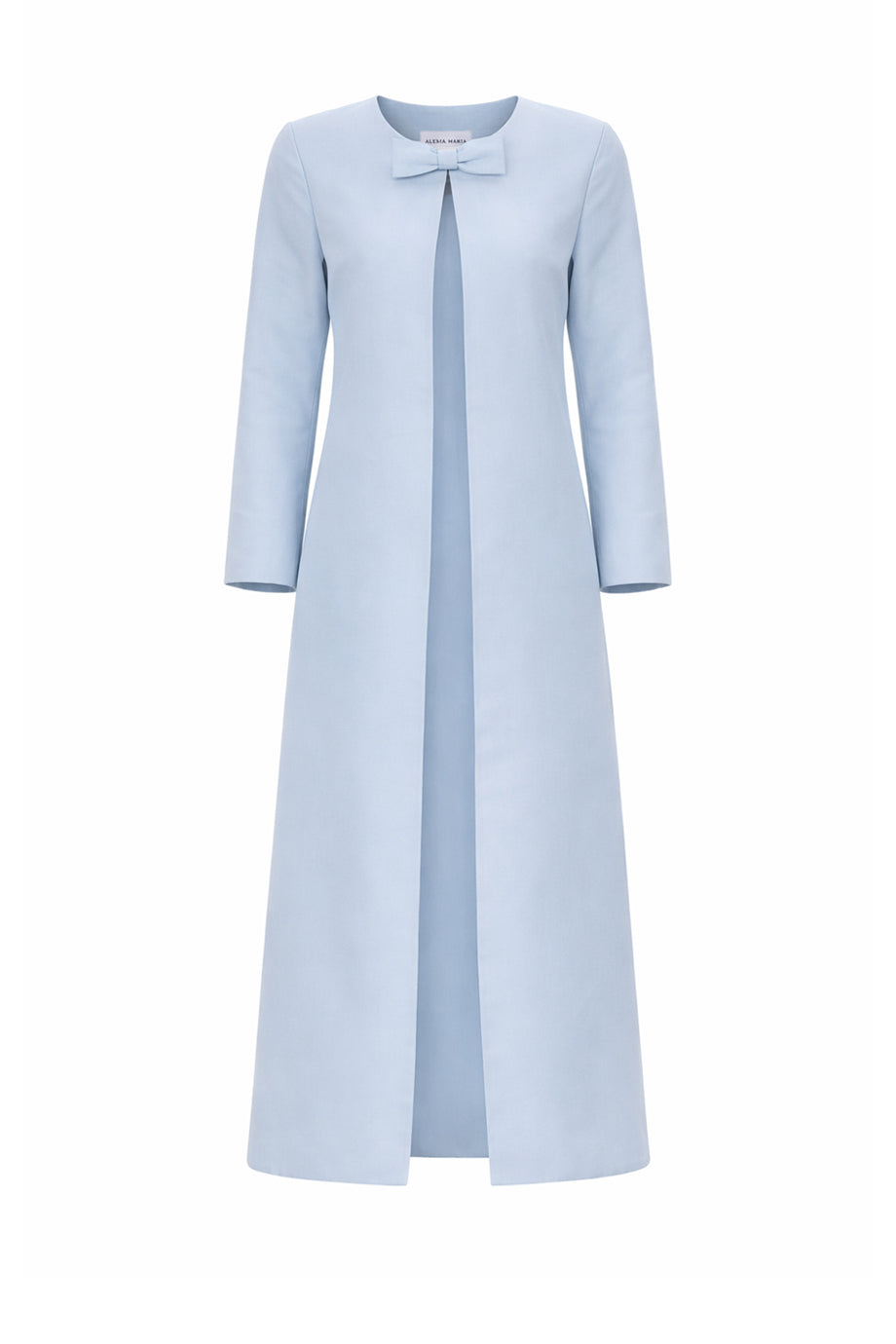 Jackie Silk Faille Bow Mid-Length Coat