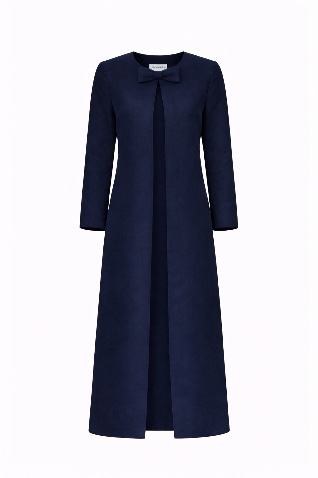 Jackie Silk Faille Bow Mid-Length Coat