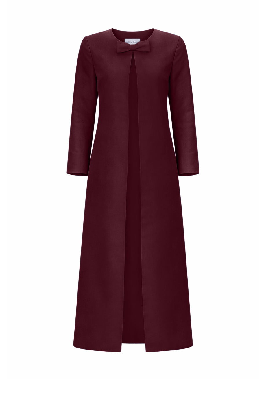 Jackie Silk Faille Bow Mid-Length Coat