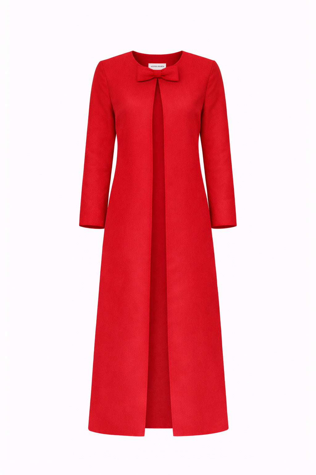 Jackie Silk Faille Bow Mid-Length Coat