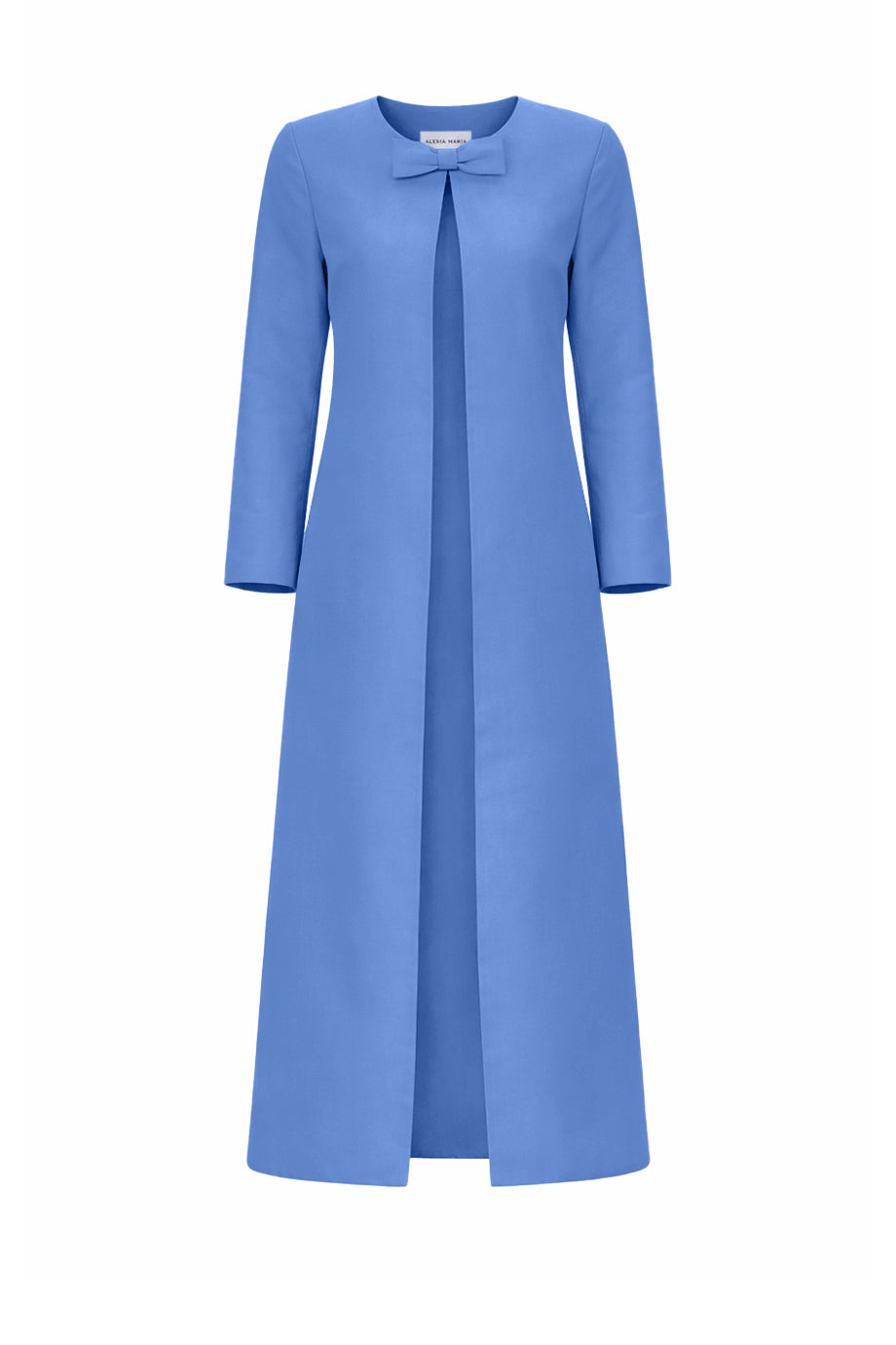 Jackie Silk Faille Bow Mid-Length Coat