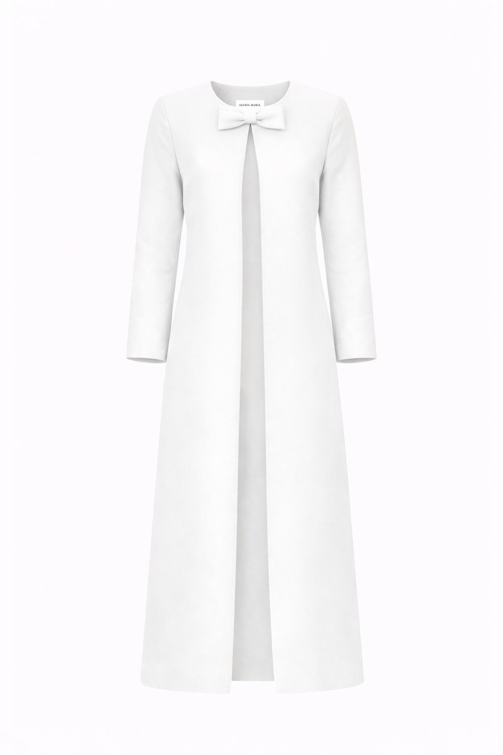 Jackie Silk Faille Bow Mid-Length Coat