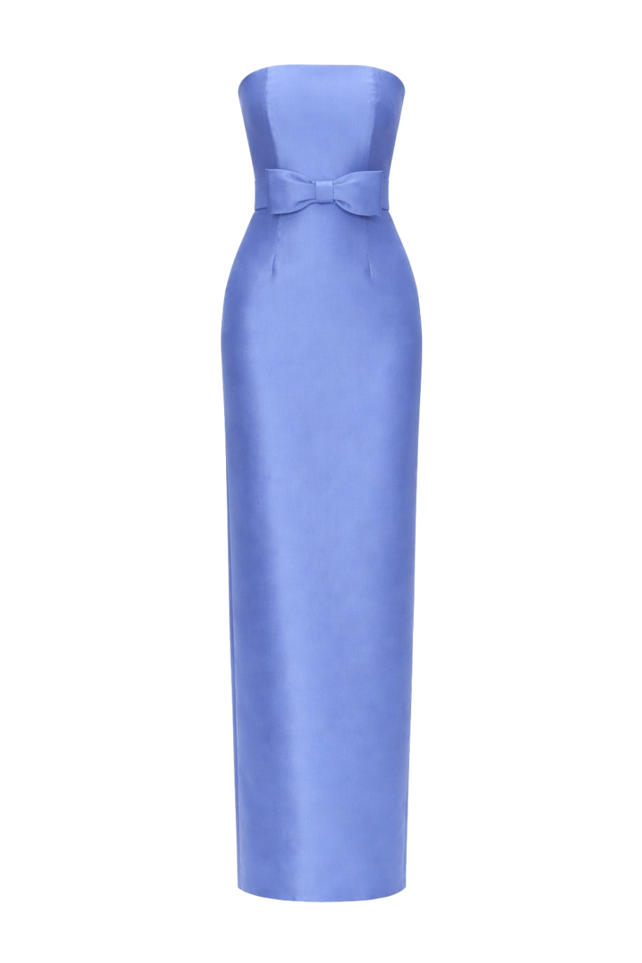 Juliette Silk and Wool Column Gown with Bow Belt