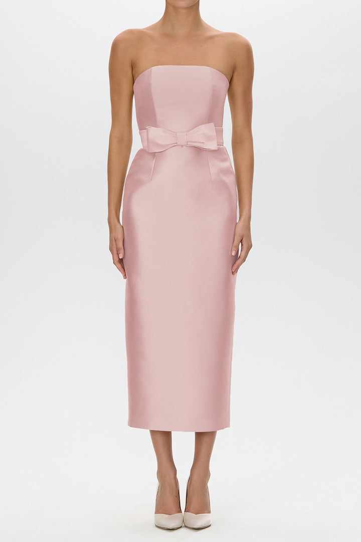 Juliette Silk and Wool Midi Dress with Bow Belt