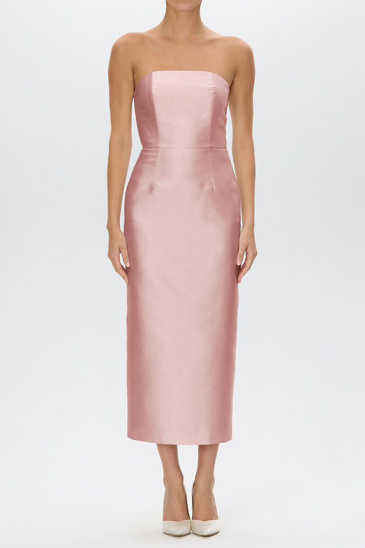 Juliette Silk and Wool Midi Dress with Bow Belt