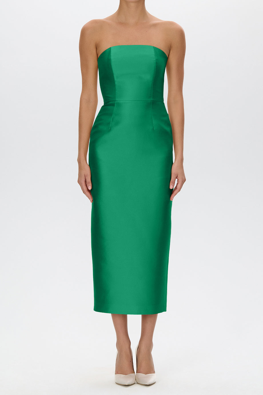 Juliette Silk and Wool Midi Dress with Bow Belt