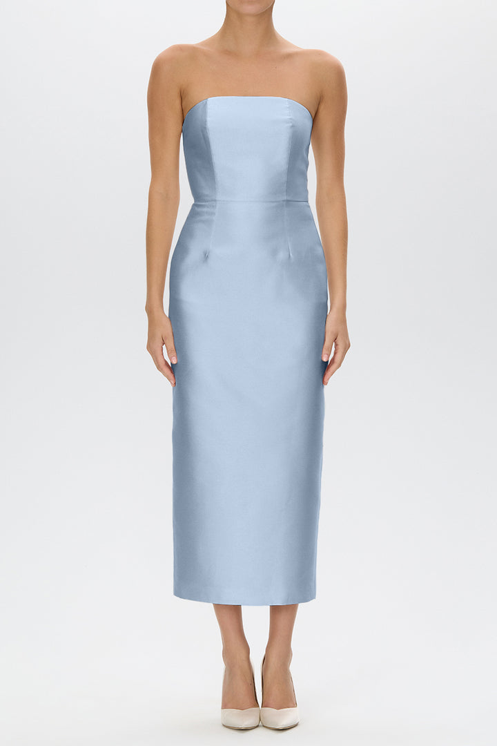 Juliette Silk and Wool Midi Dress with Bow Belt