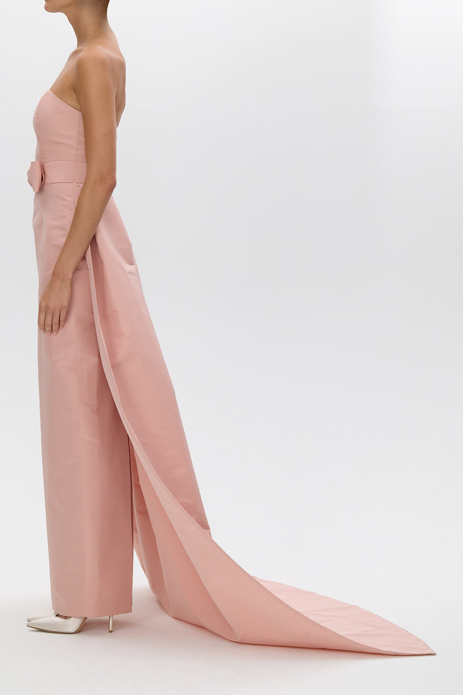 alexia maria pink bow dress Elizabeth Silk Faille Column Gown with Bow Belt ALEXIA MARA