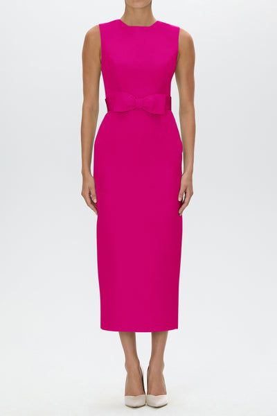 Lydia Silk Faille Midi Dress with Bow Belt – ALEXIA MARÍA