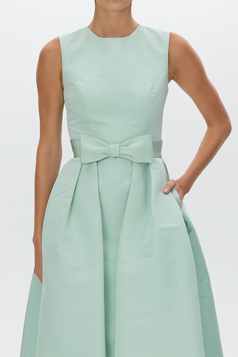 Lydia Silk Faille Midi Dress with Mid-Length Bow Convertible Skirt red / 10 Lydia Silk Faille Midi Dress with Mid-Length Bow Convertible Skirt red / 10