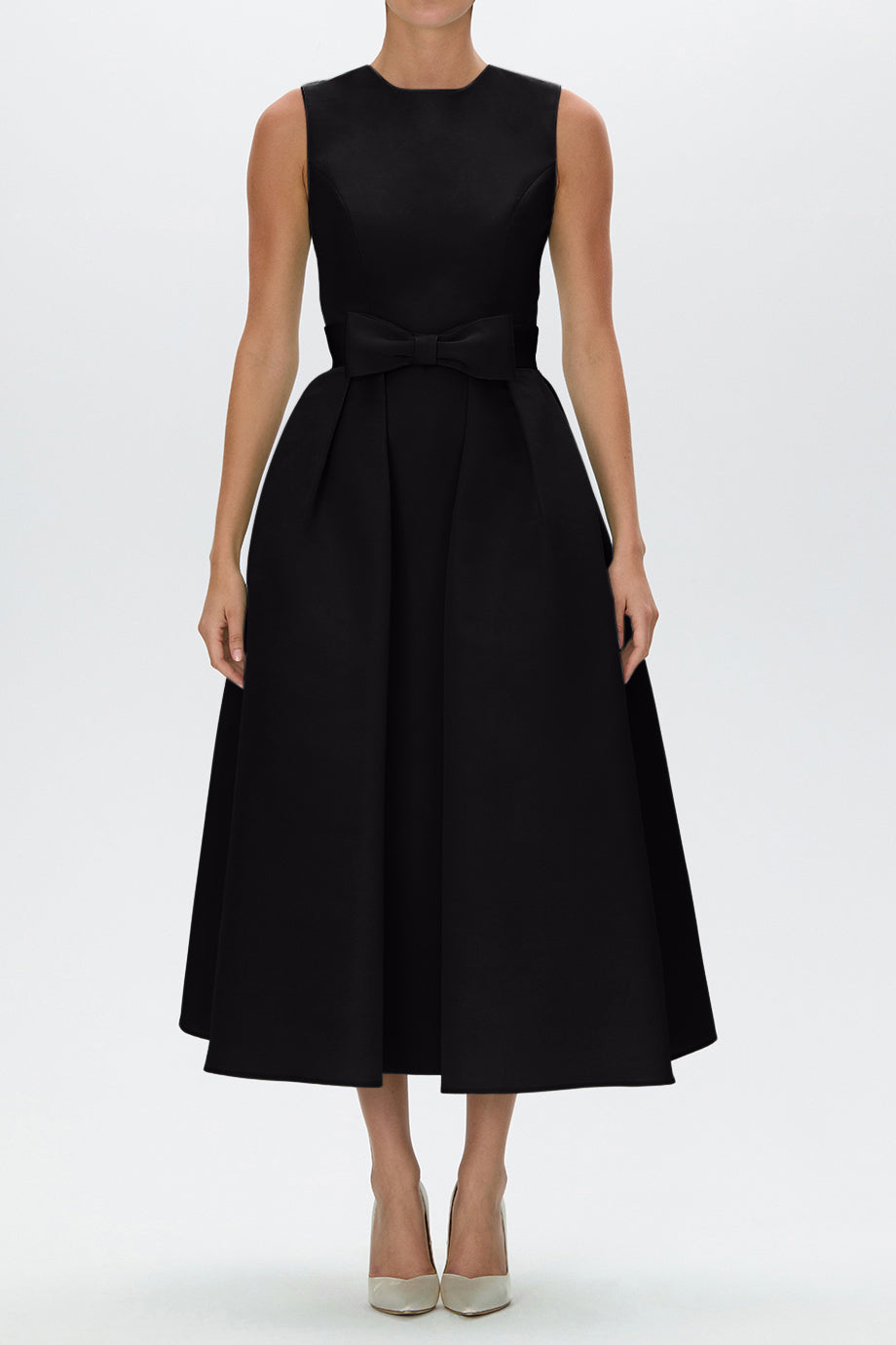Silk Faille Mid-Length Bow Convertible Skirt