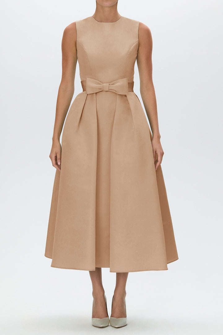 Silk Faille Mid-Length Bow Convertible Skirt