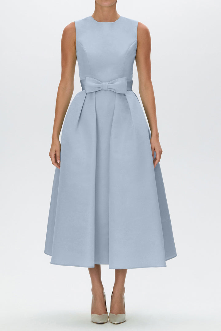 Silk Faille Mid-Length Bow Convertible Skirt