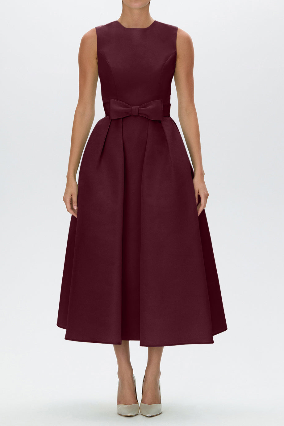 Silk Faille Mid-Length Bow Convertible Skirt