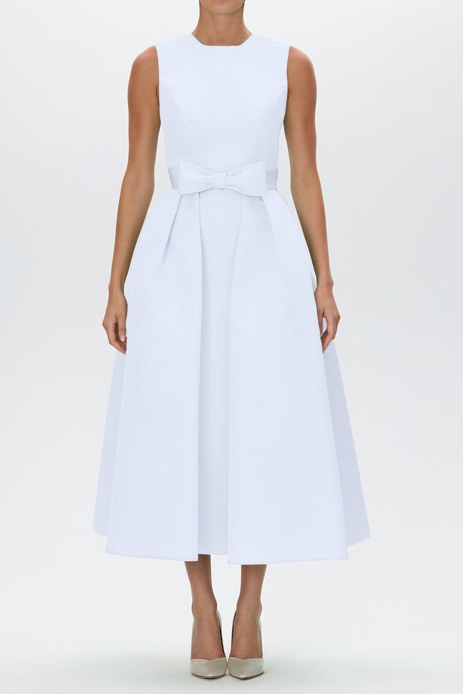 Silk Faille Mid-Length Bow Convertible Skirt