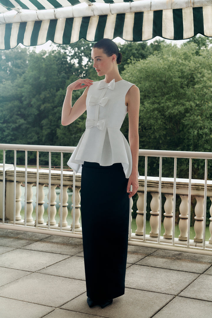 Silk Faille Column Skirt