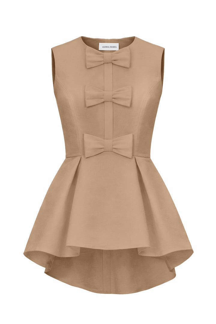 Odette Silk Faille Peplum Top