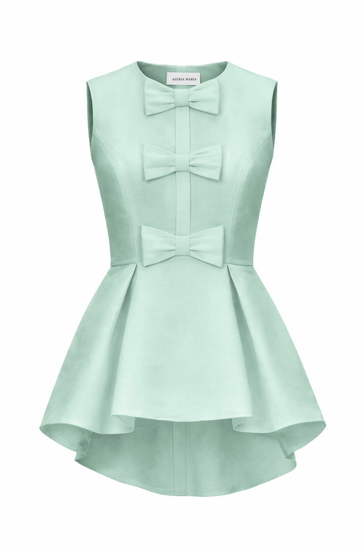 Odette Silk Faille Peplum Top
