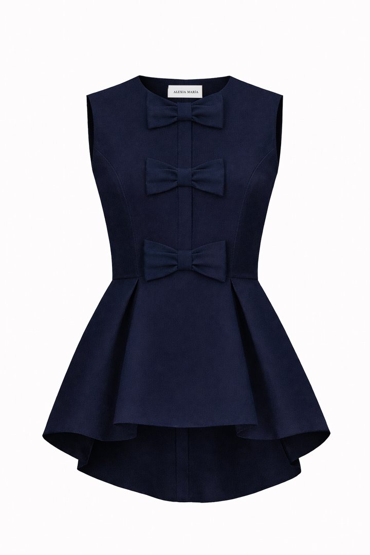 Odette Silk Faille Peplum Top