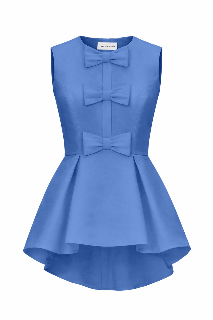 Odette Silk Faille Peplum Top