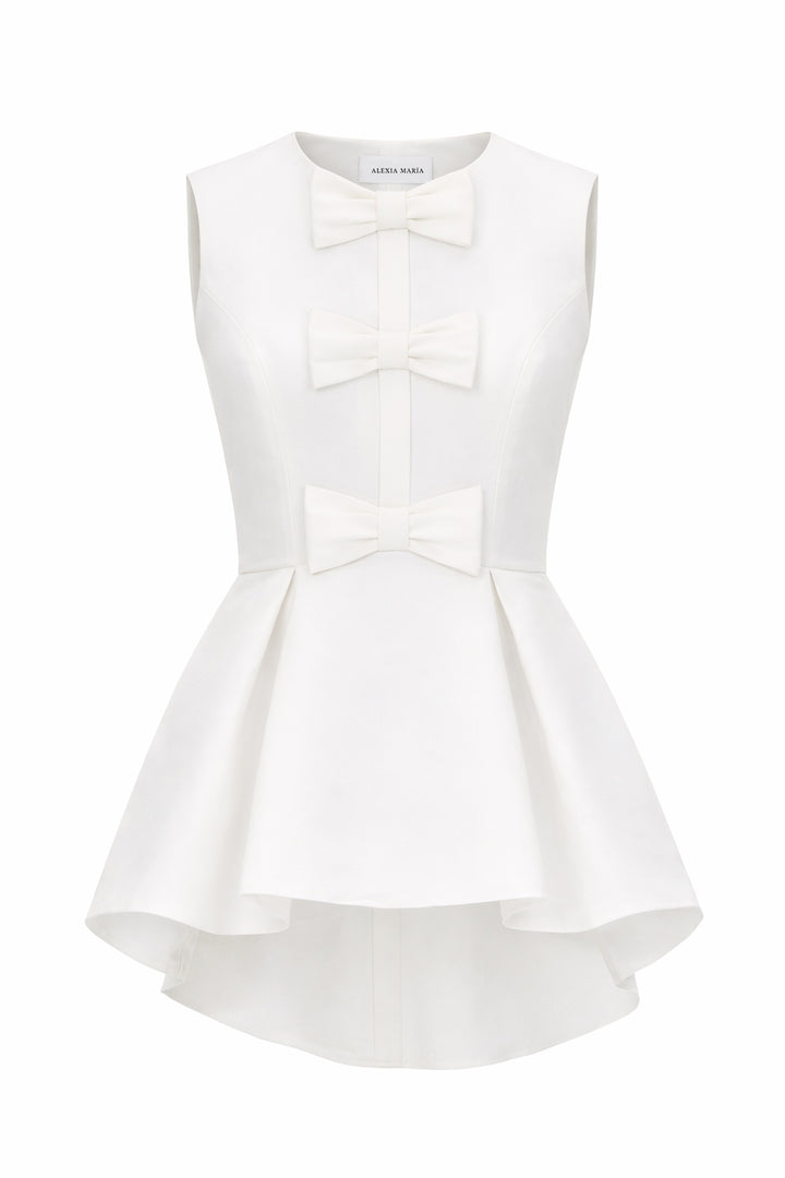 Odette Silk Faille Peplum Top