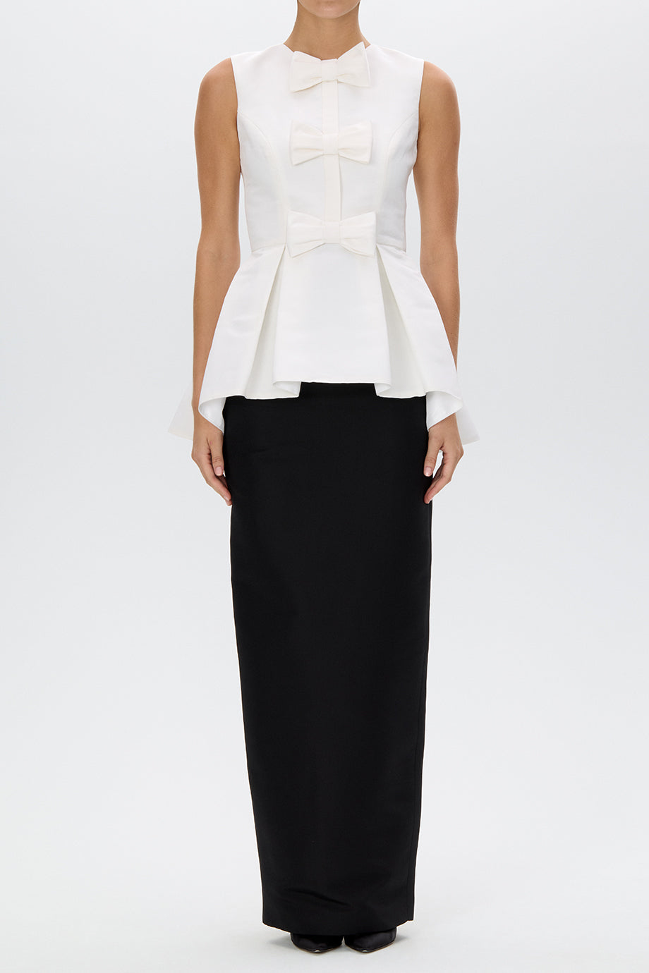 Silk Faille Column Skirt