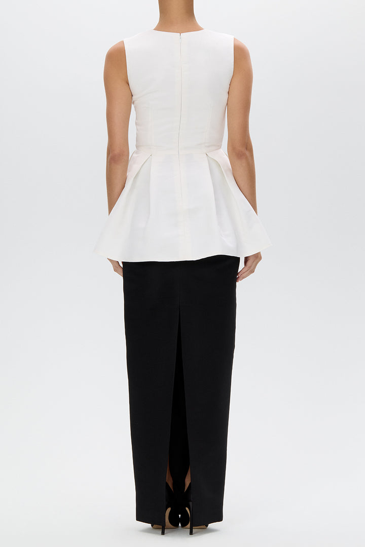 Odette Silk Faille Peplum Top