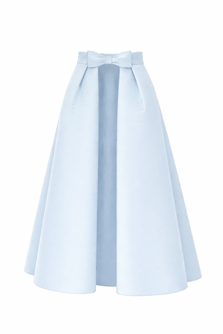 Silk Faille Mid-Length Bow Convertible Skirt