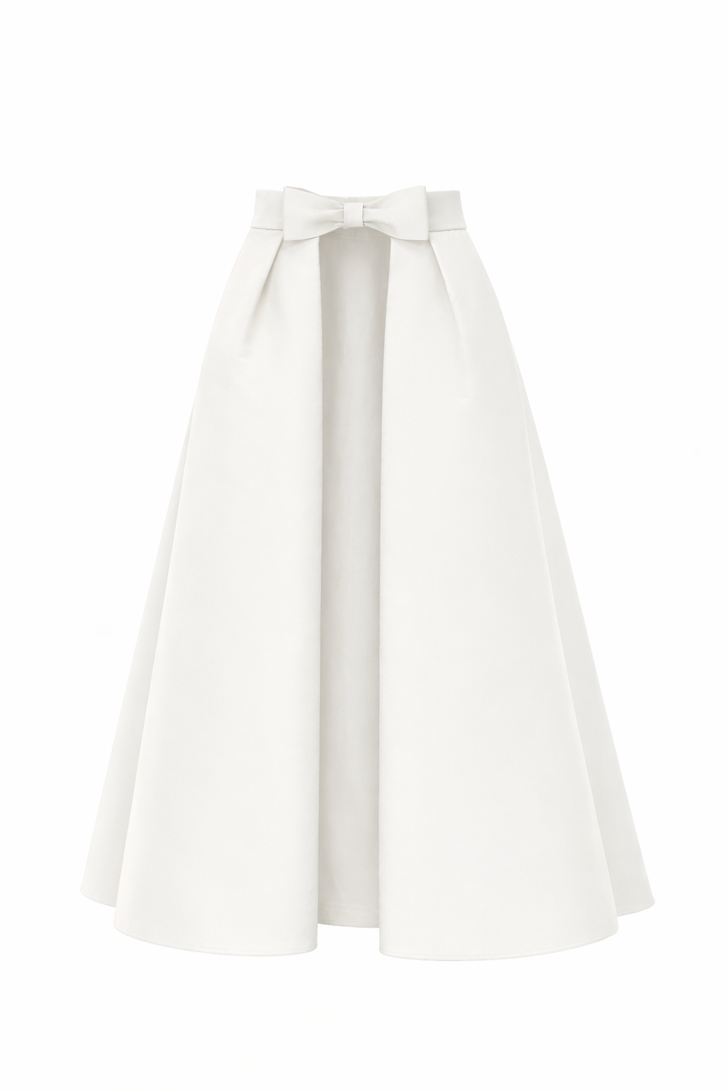 Silk Faille Mid-Length Bow Convertible Skirt