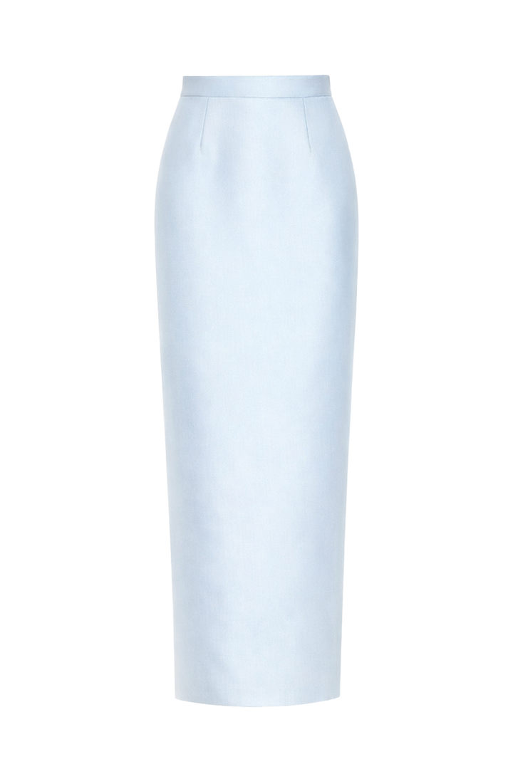 Silk and Wool Column Skirt