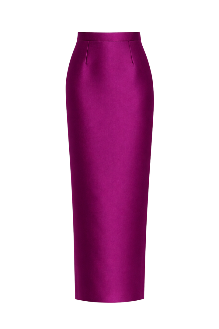 Silk and Wool Column Skirt