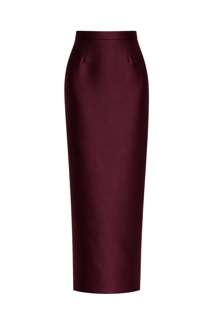 Silk and Wool Column Skirt