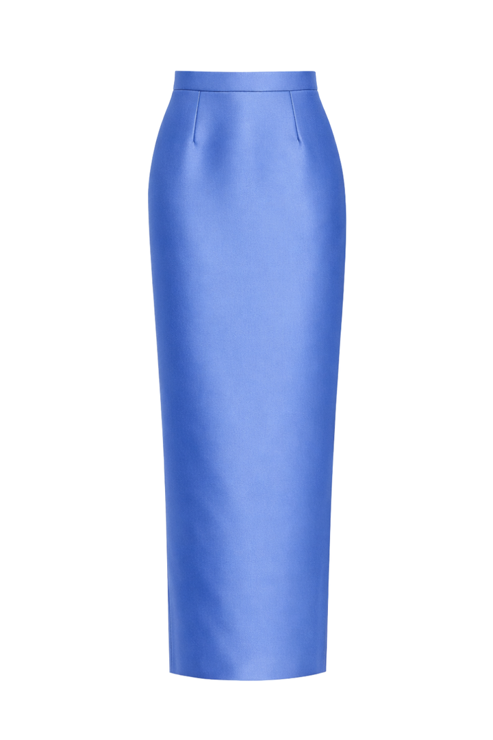 Silk and Wool Column Skirt