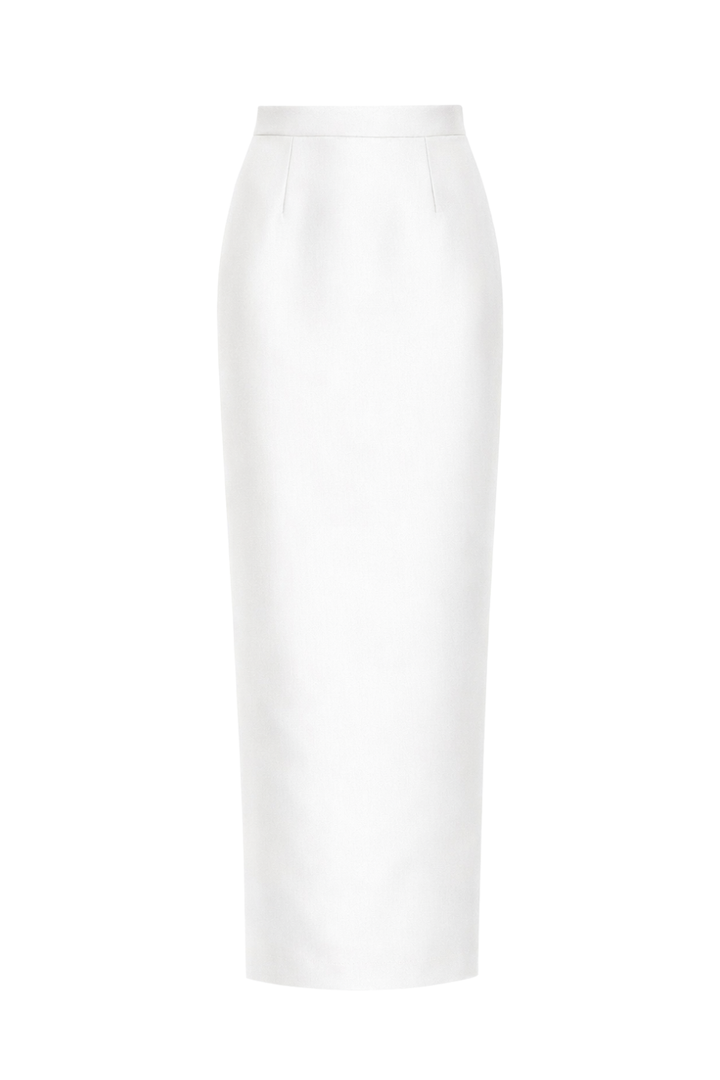 Silk and Wool Column Skirt