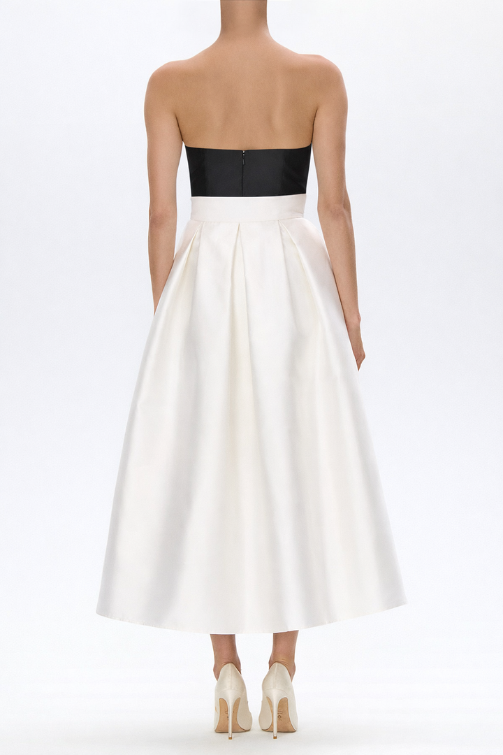 Silk and Wool Mid-Length Bow Convertible Skirt