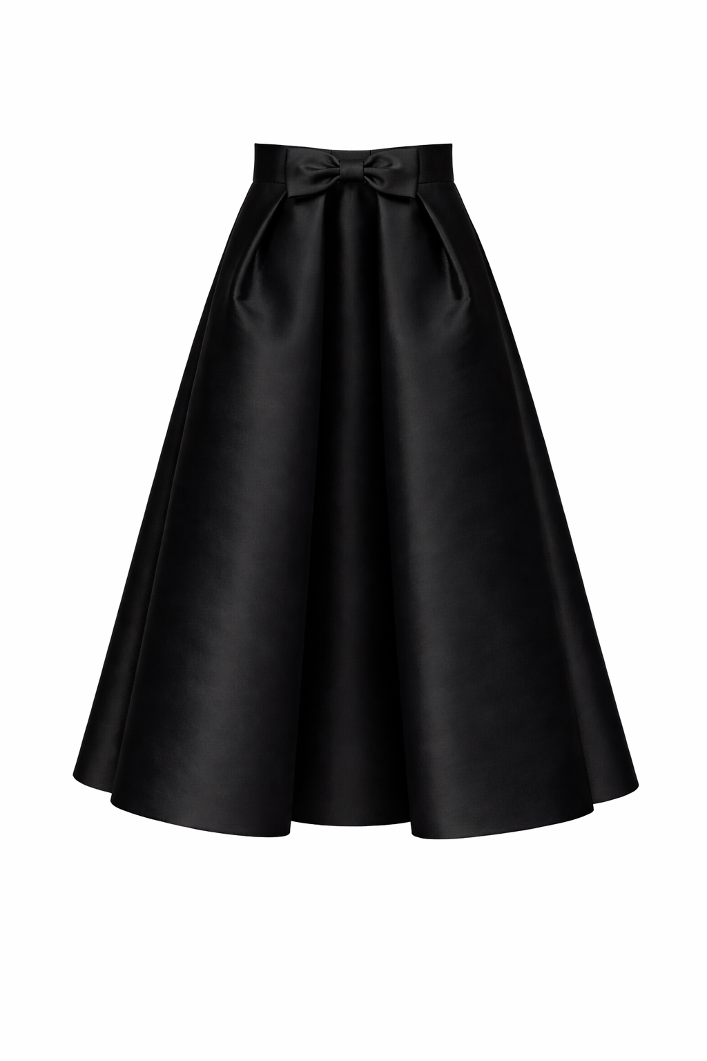Silk and Wool Mid-Length Bow Convertible Skirt